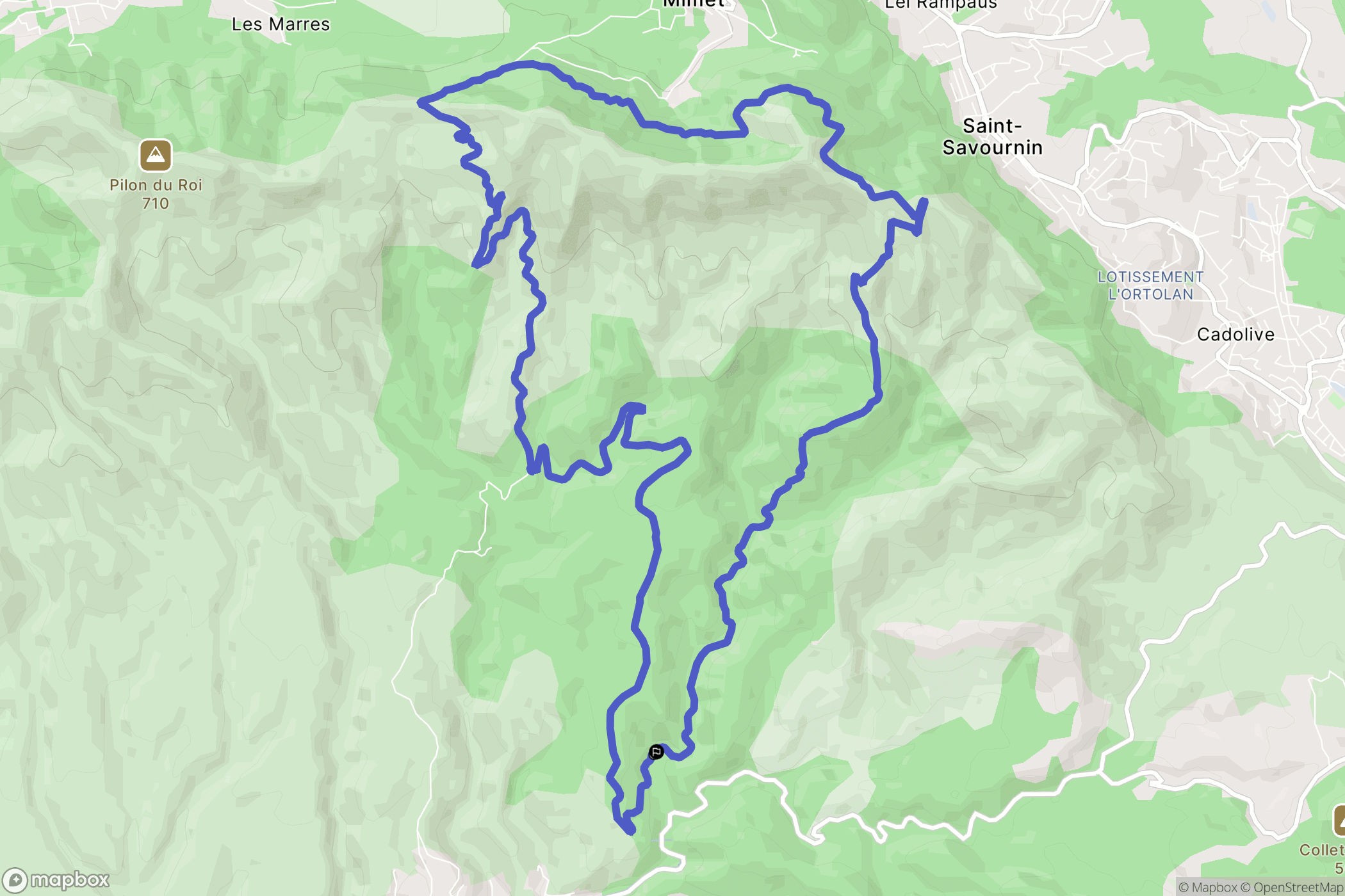 Allauch : carte du parcours de randonnée - France