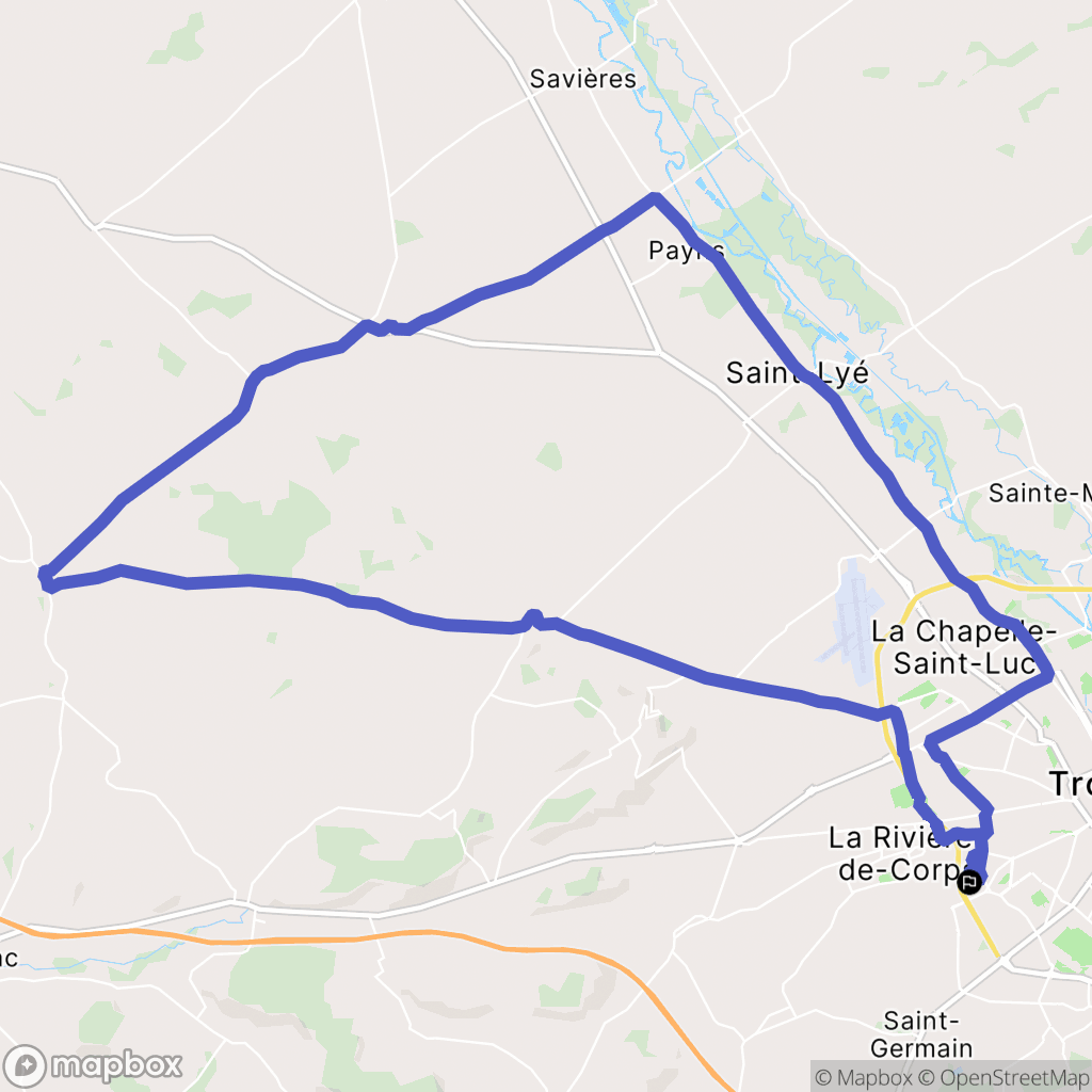 Saint-André-les-Vergers : carte du parcours de randonnée - France