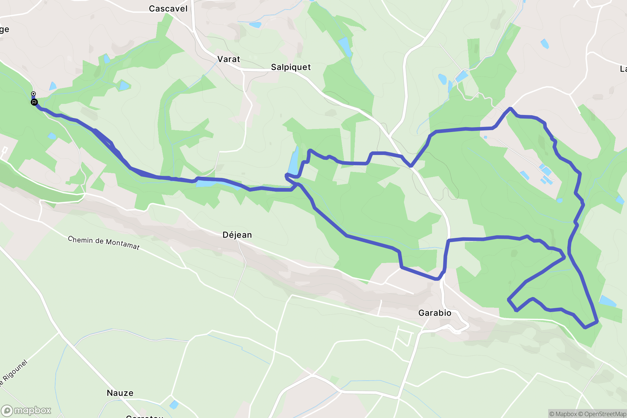 Corbarieu : carte du parcours de randonnée - France