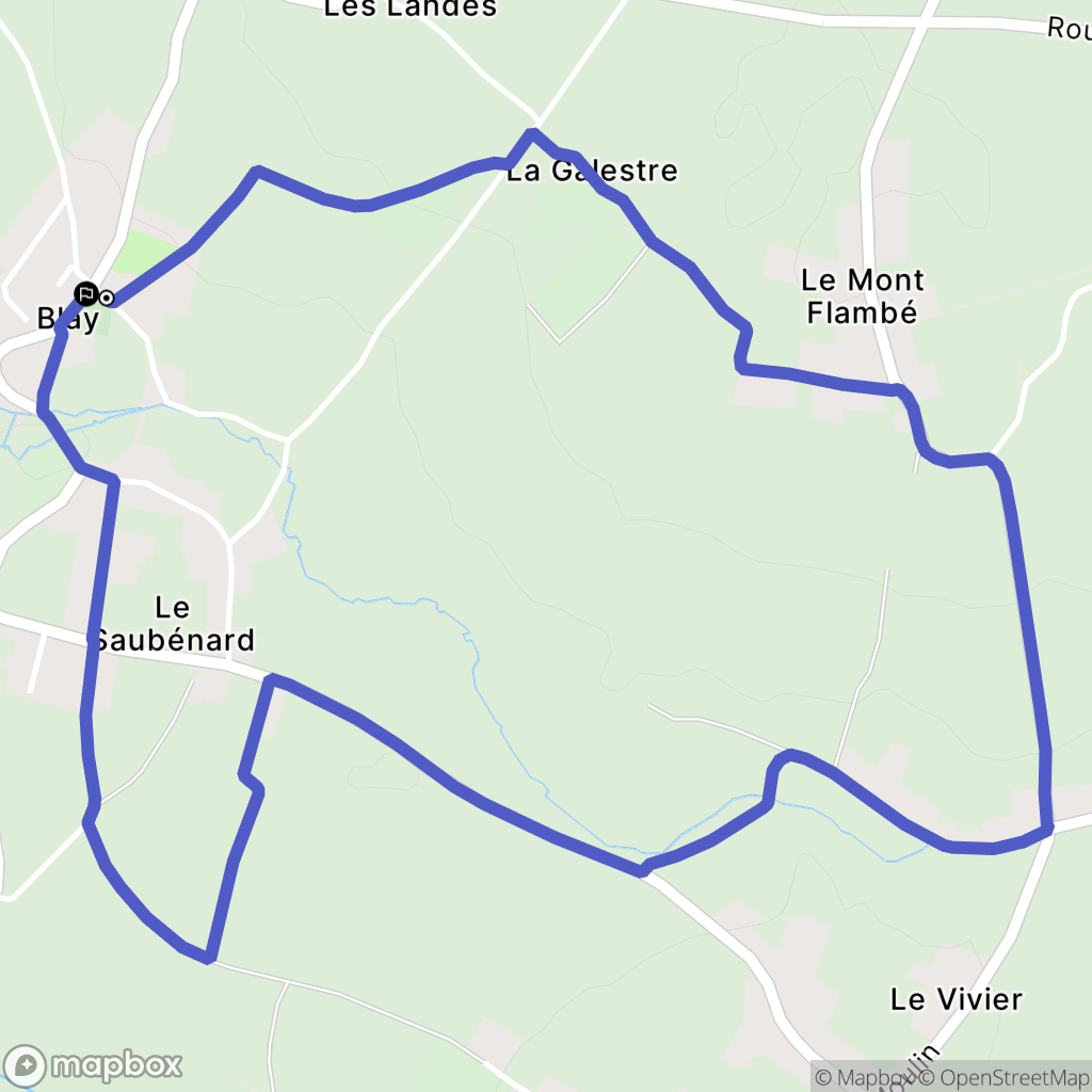 Blay : carte du parcours de randonnée - France