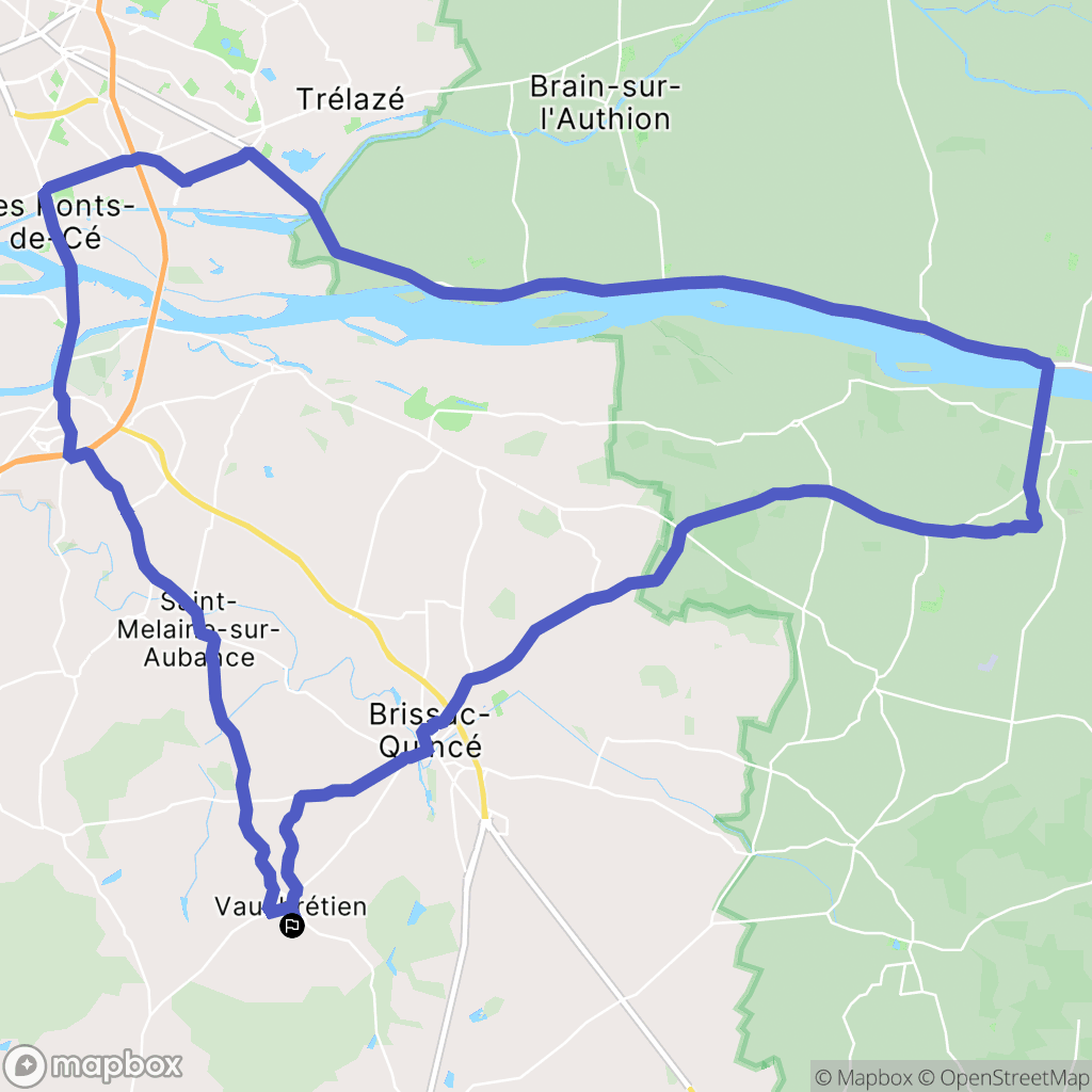 Brissac Loire Aubance : carte du parcours de randonnée - France