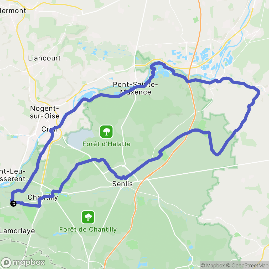 Gouvieux : carte du parcours de randonnée - France