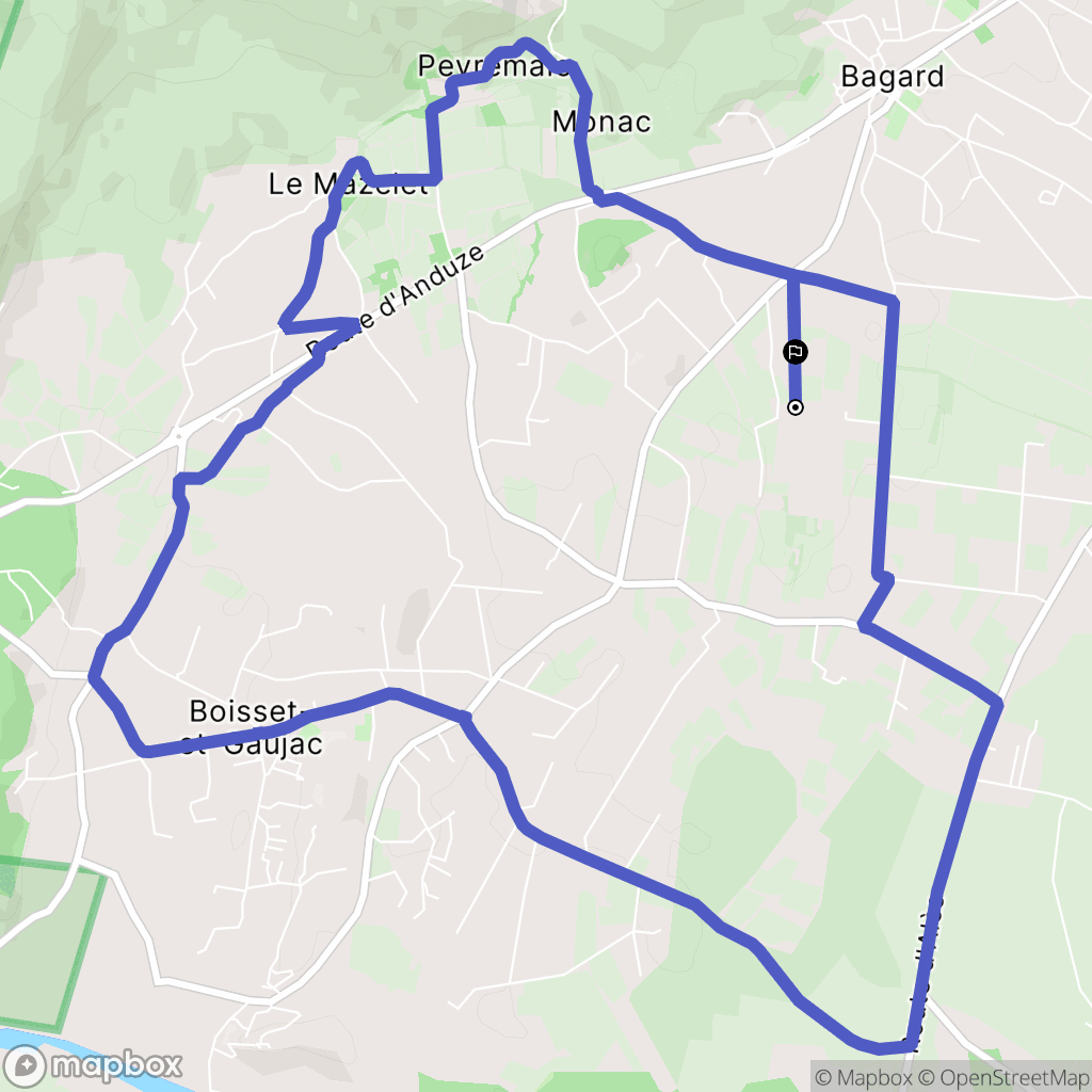 Bagard : carte du parcours de randonnée - France