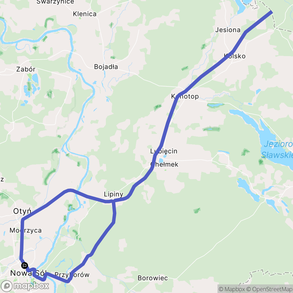 Nowa Sól: mapa trasy - Poland