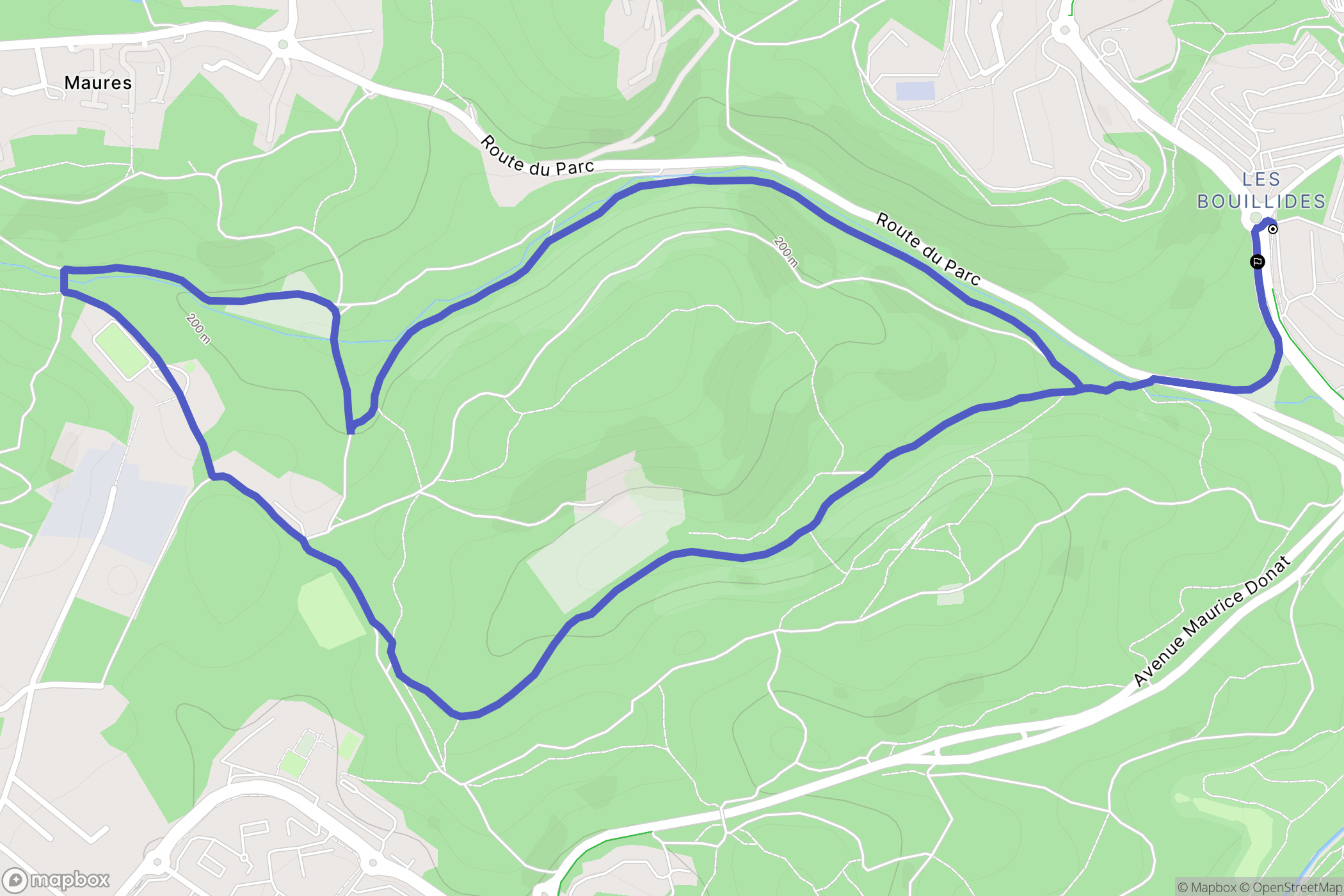 Valbonne : carte du parcours de randonnée - France
