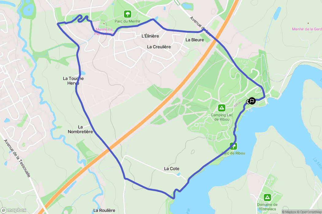 Cholet : carte du parcours de randonnée - France