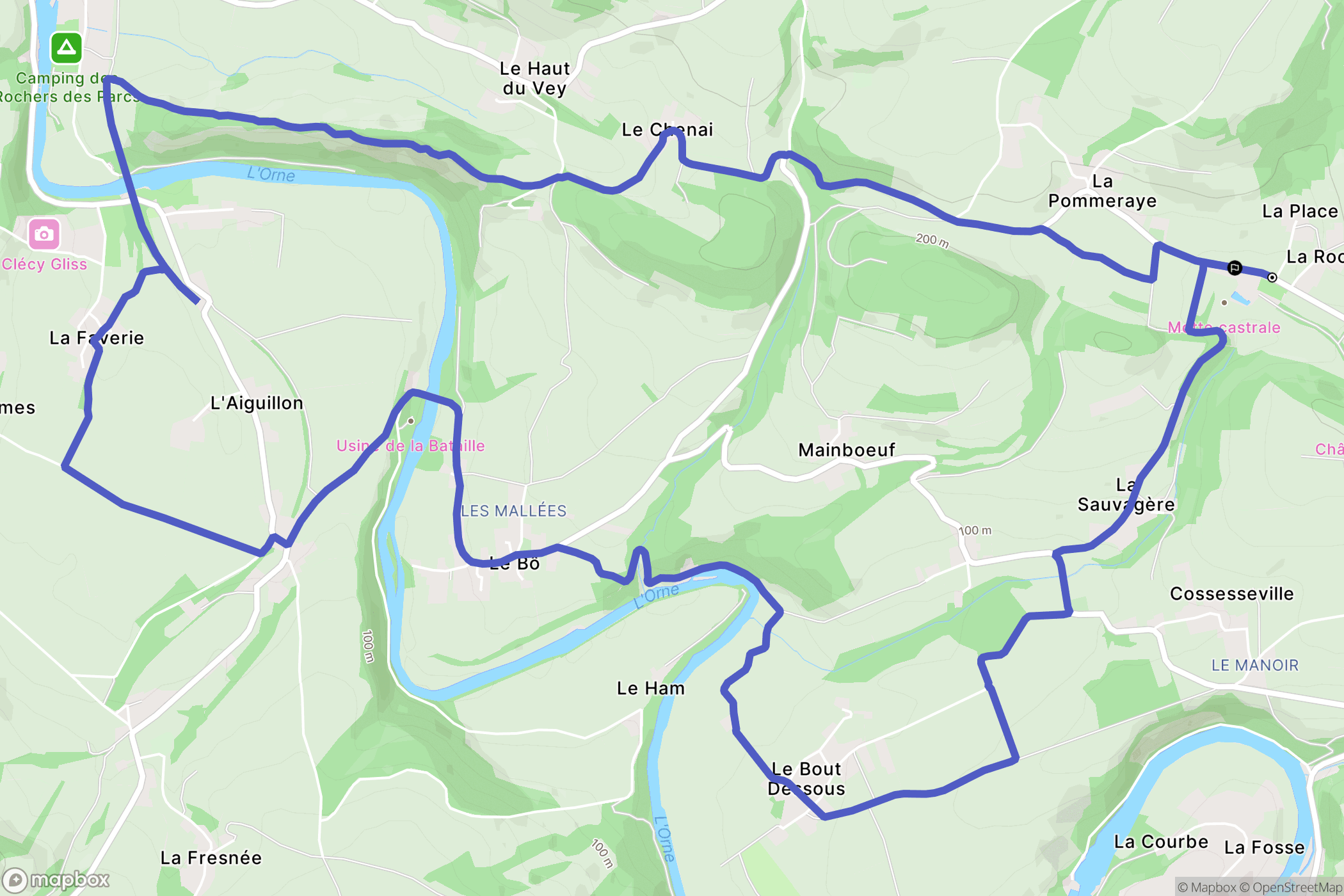 La Pommeraye : carte du parcours de randonnée - France