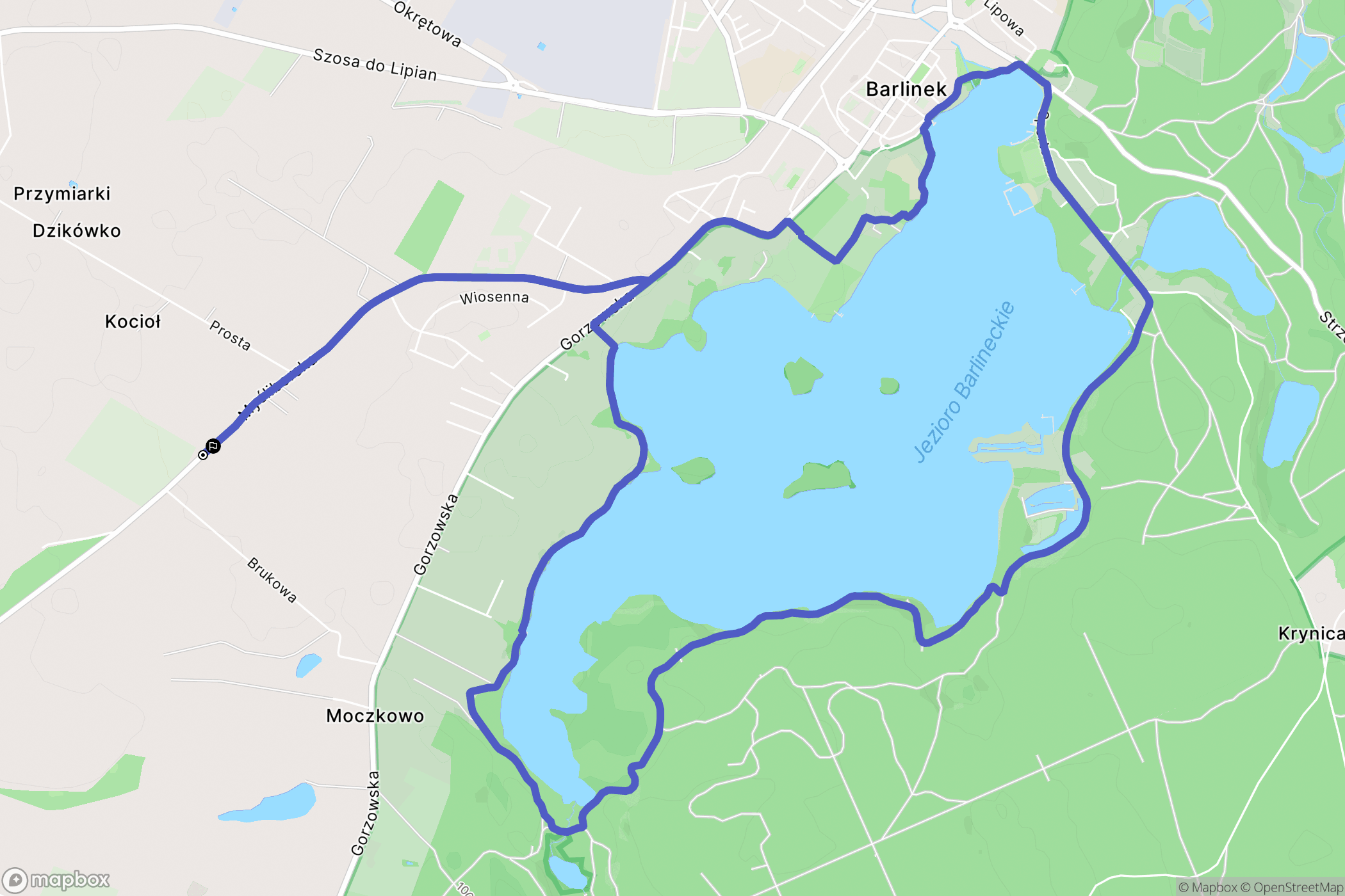 Moczkowo: mapa trasy - Poland
