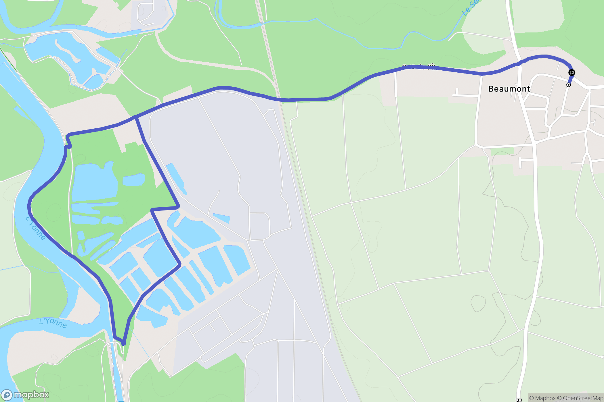 Beaumont : carte du parcours de randonnée - France