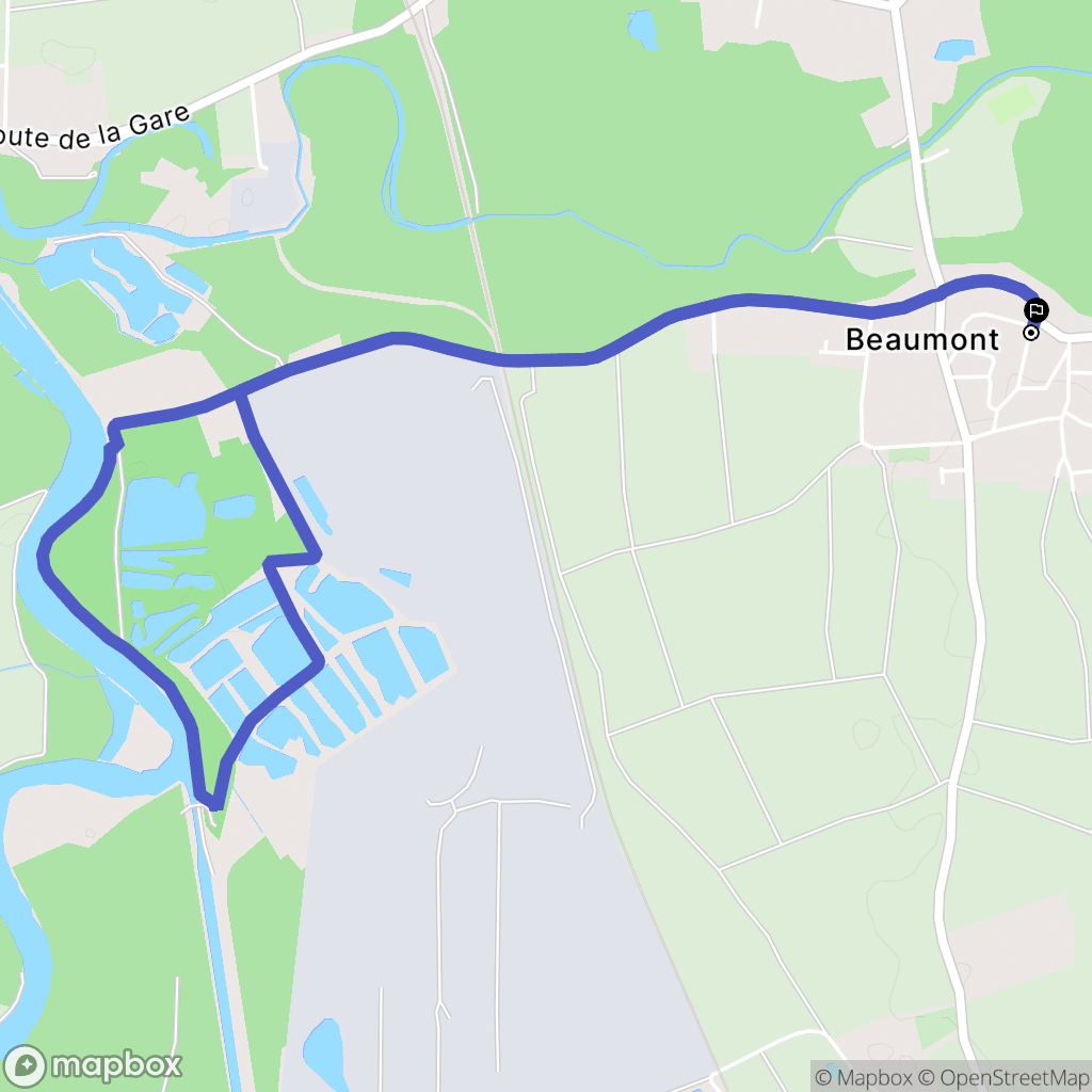 Beaumont : carte du parcours de randonnée - France