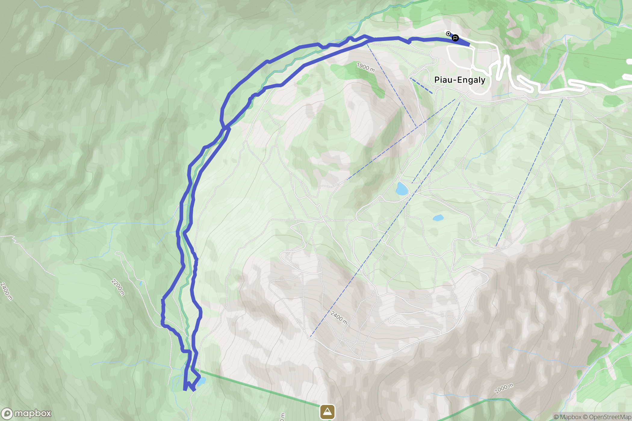 Aragnouet : carte du parcours de randonnée - France