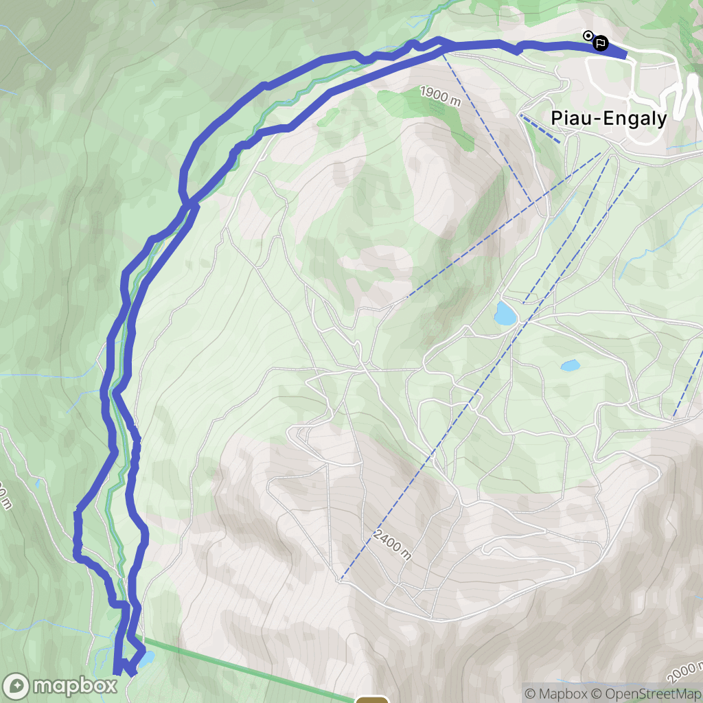 Aragnouet : carte du parcours de randonnée - France