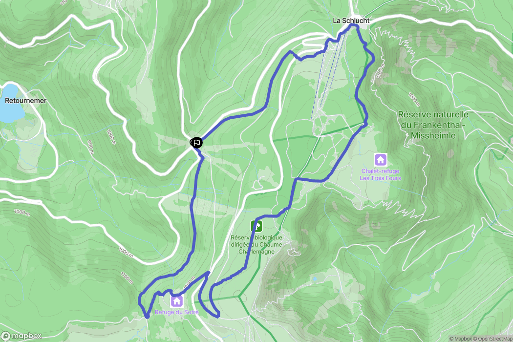 Xonrupt-Longemer : carte du parcours de randonnée - France