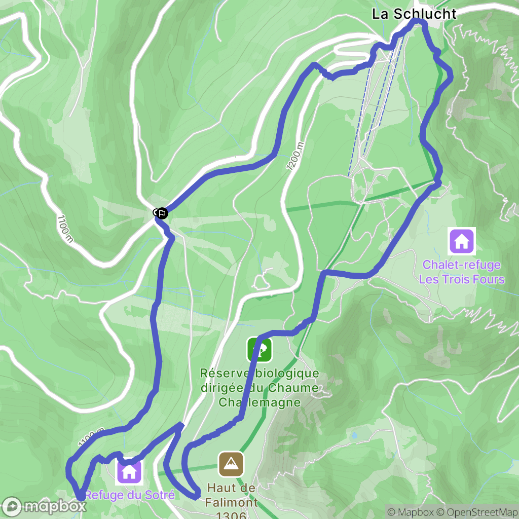 Xonrupt-Longemer : carte du parcours de randonnée - France