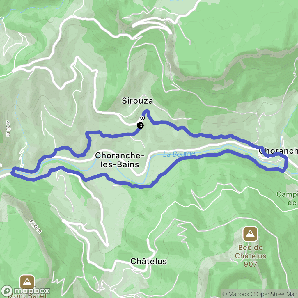 Choranche : carte du parcours de randonnée - France