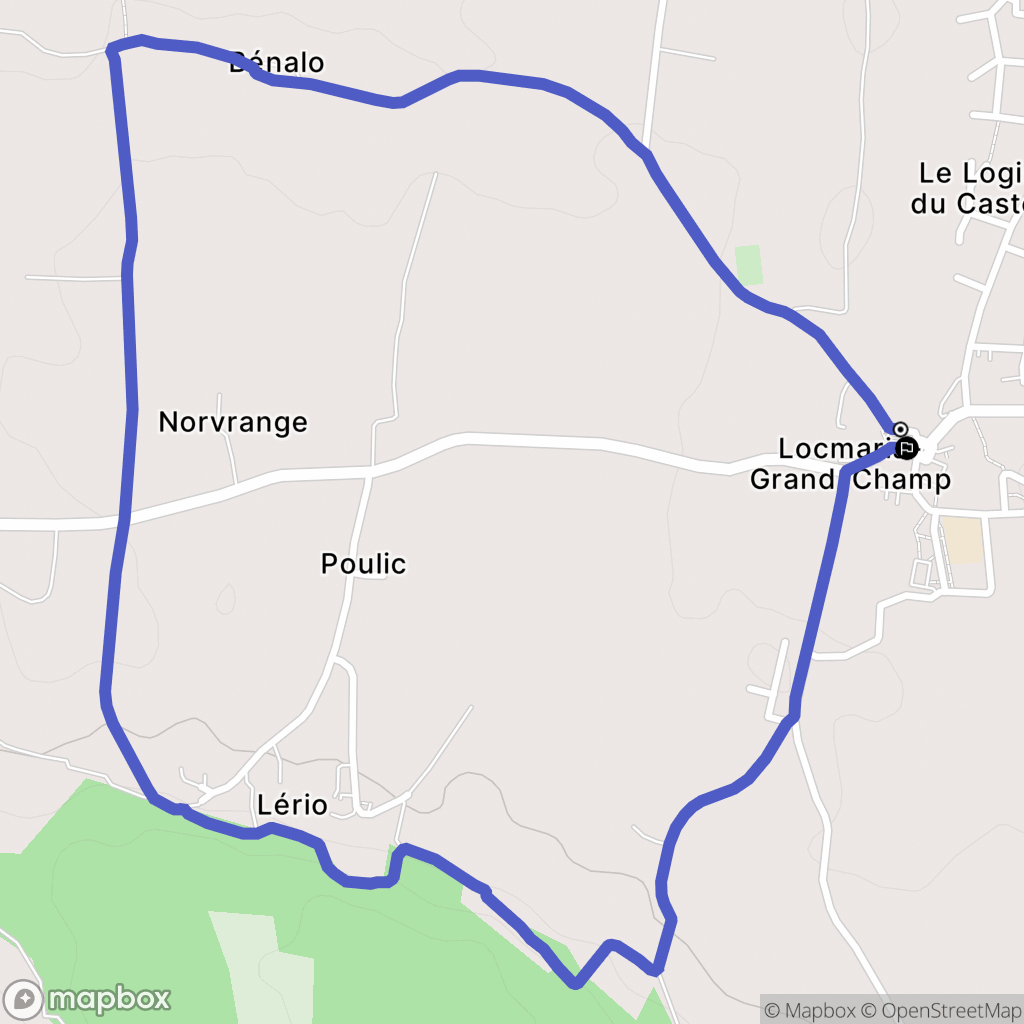 Locmaria-Grand-Champ : carte du parcours de randonnée - France