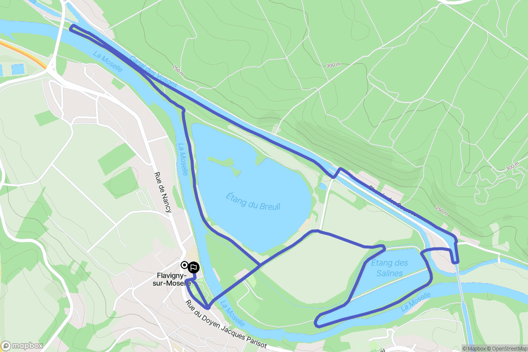 Flavigny-sur-Moselle : carte du parcours de randonnée - France