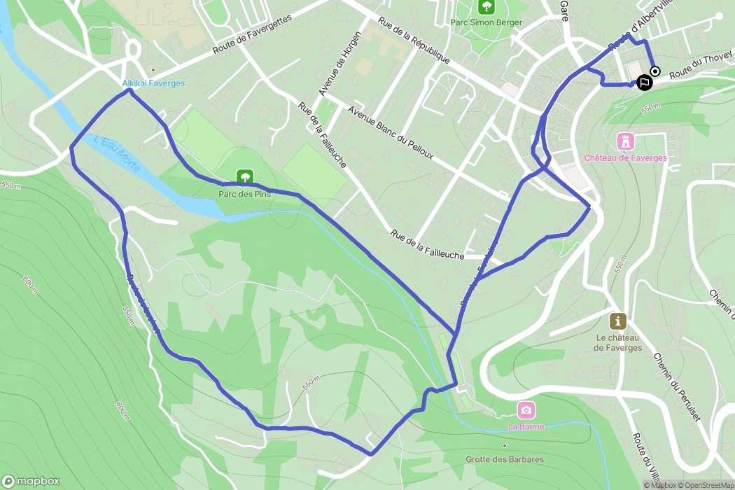 Faverges-Seythenex : carte du parcours de randonnée - France