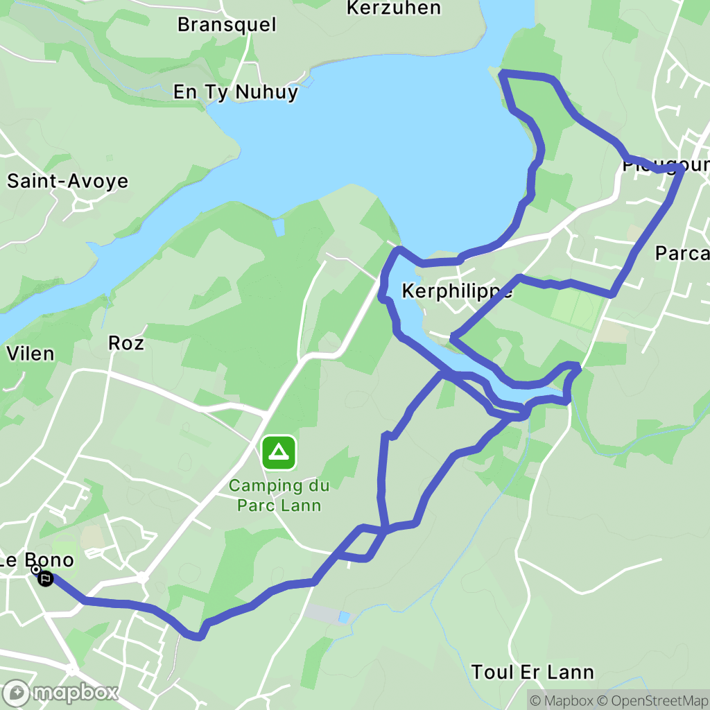 Le Bono : carte du parcours de randonnée - France