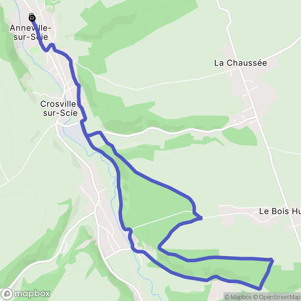 Anneville-sur-Scie : carte du parcours de randonnée - France