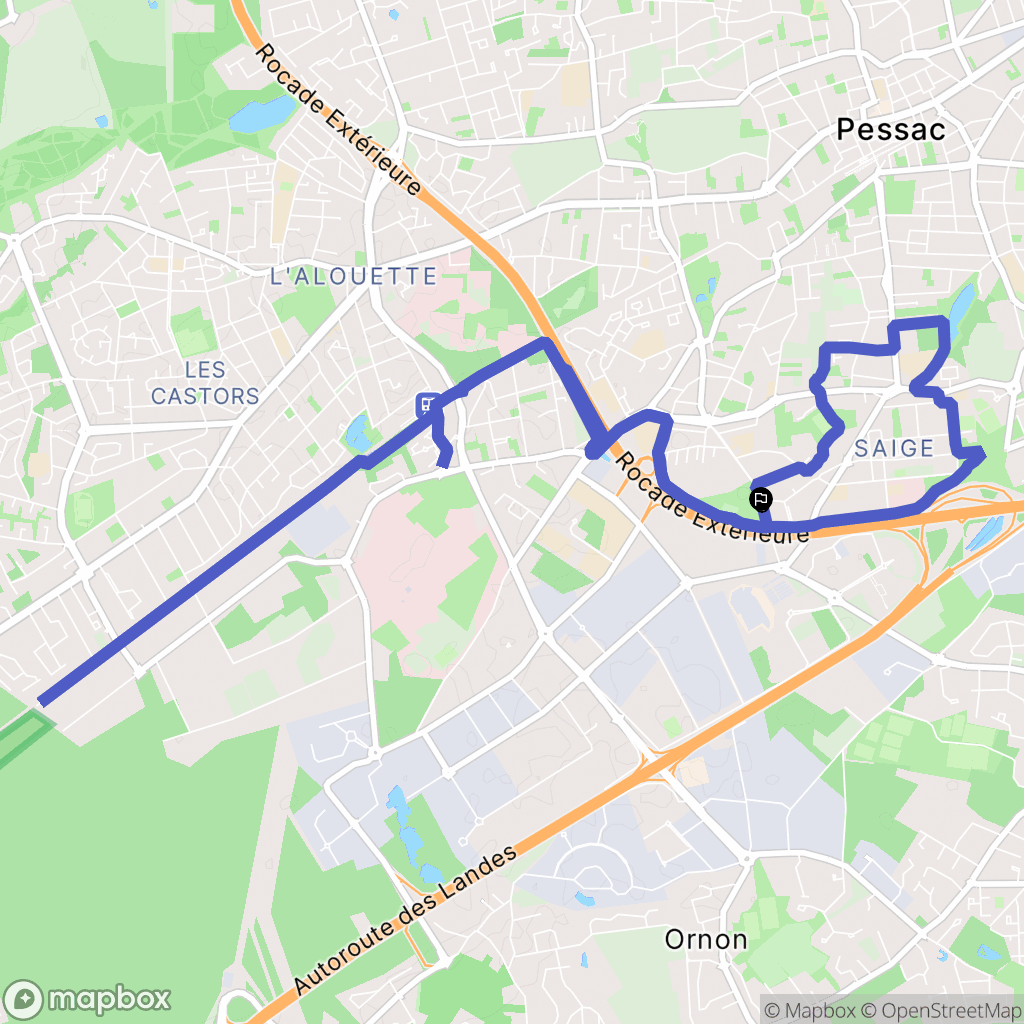 Pessac : carte du parcours de randonnée - France
