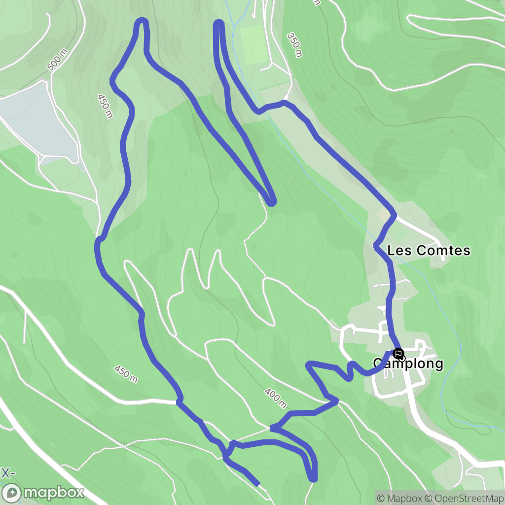 Camplong : carte du parcours de randonnée - France