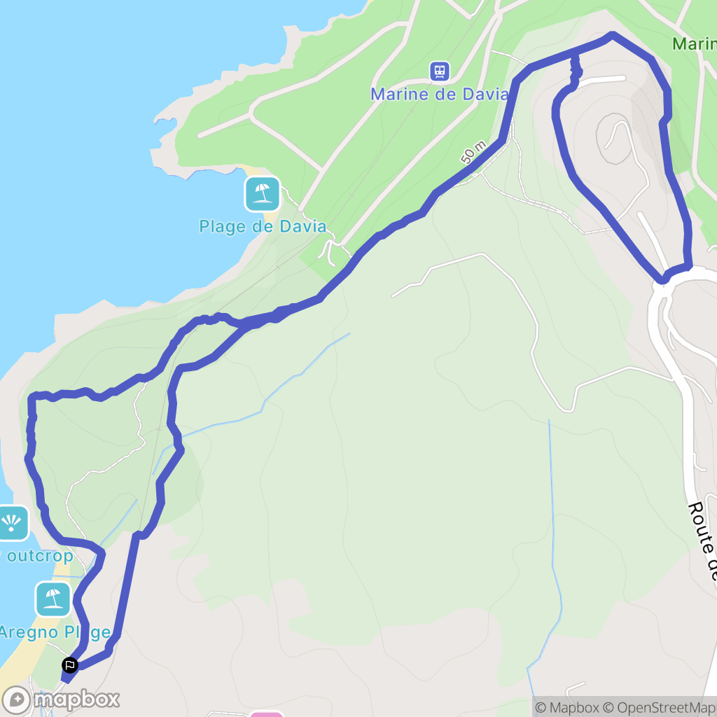 Corbara : carte du parcours de randonnée - France