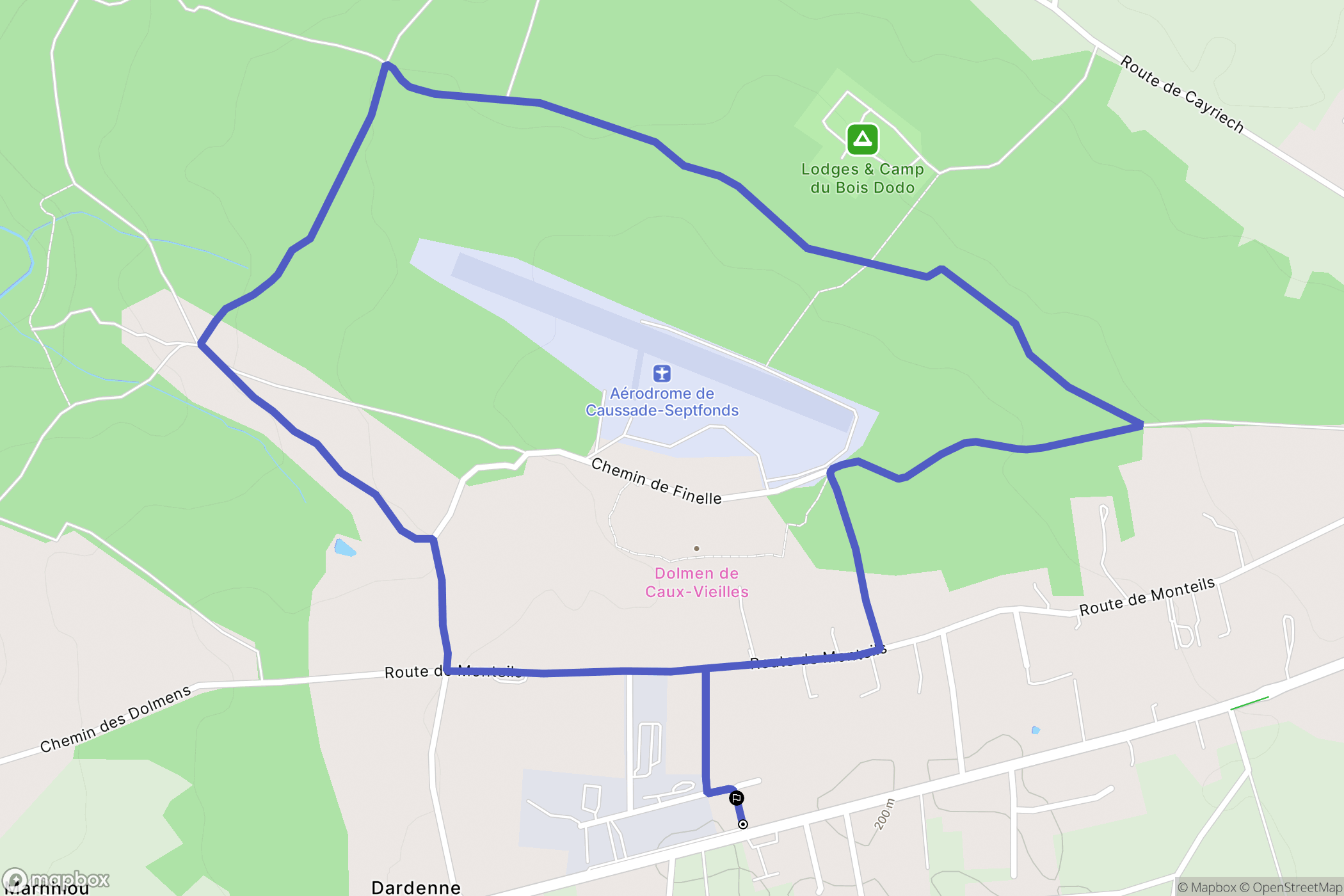 Septfonds : carte du parcours de randonnée - France