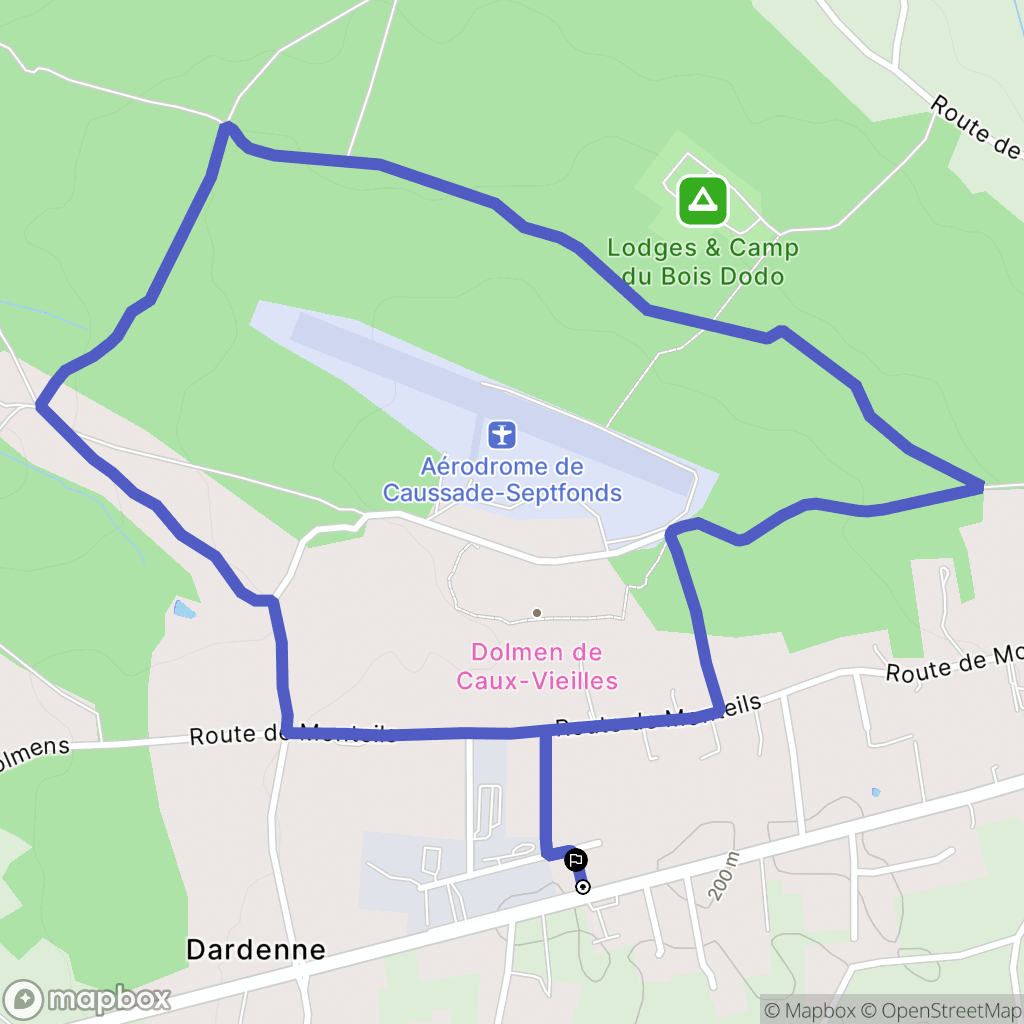 Septfonds : carte du parcours de randonnée - France