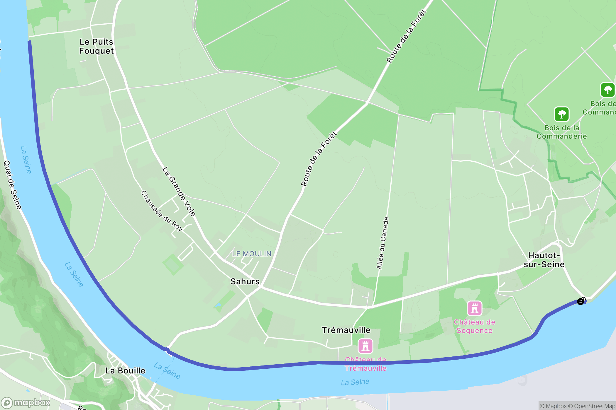 Hautot-sur-Seine : carte du parcours de randonnée - France