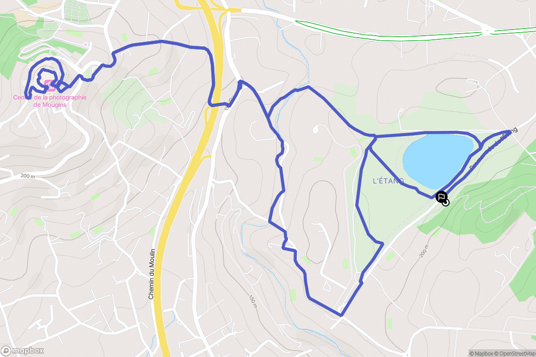 Mougins : carte du parcours de randonnée - France