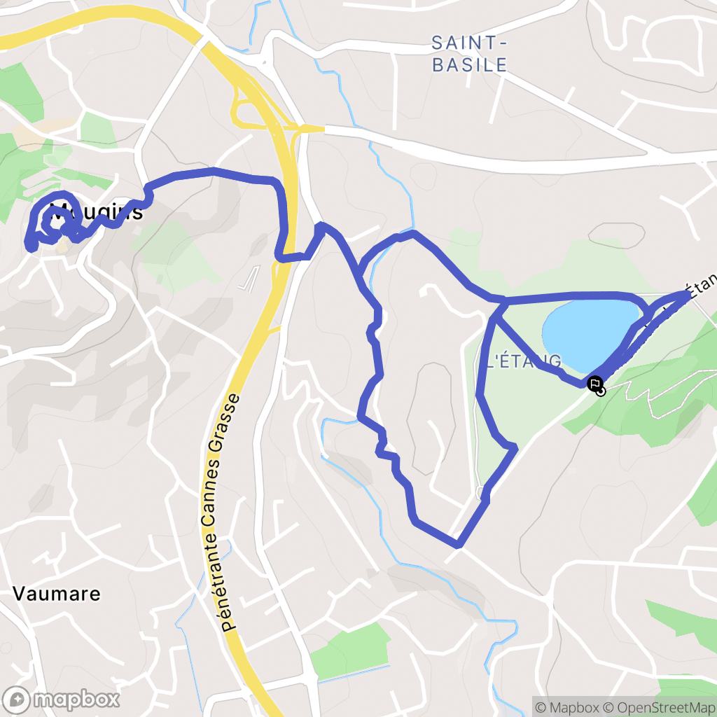 Mougins : carte du parcours de randonnée - France