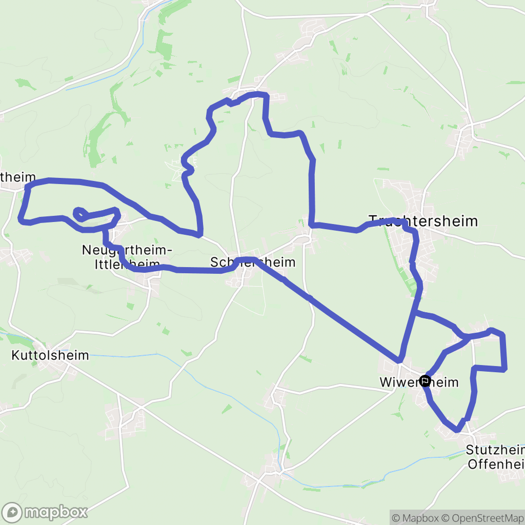 Wiwersheim : carte du parcours de randonnée - France
