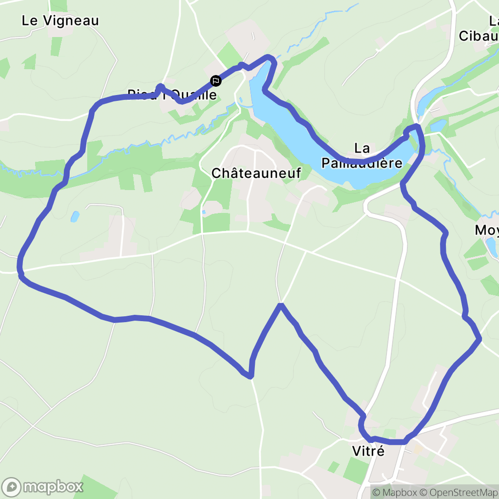 Prailles-La Couarde : carte du parcours de randonnée - France