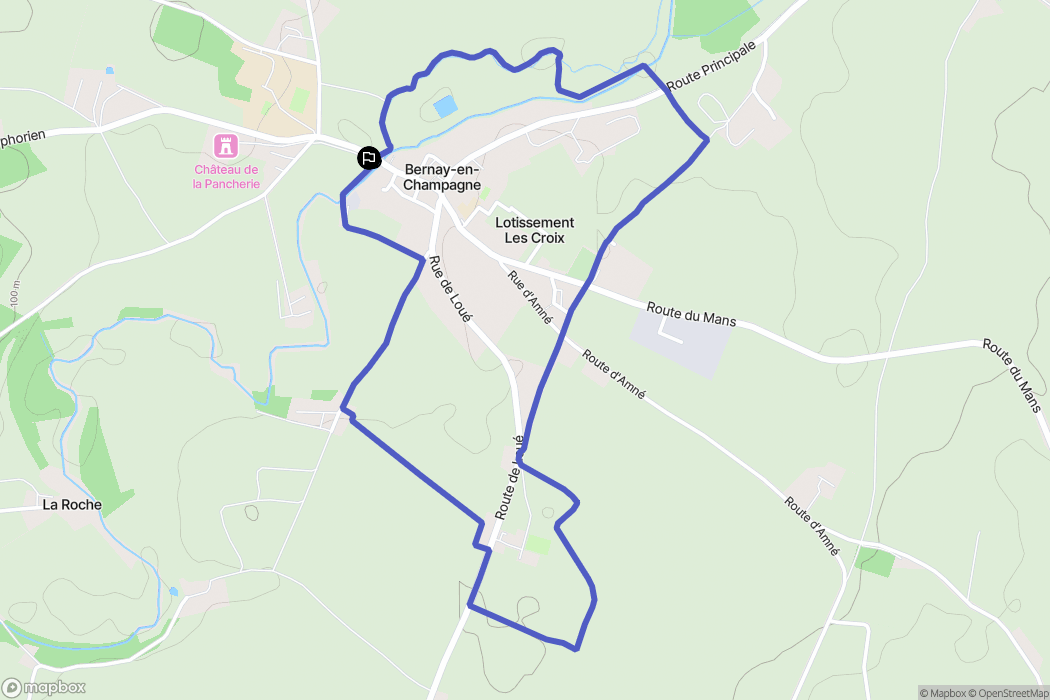 Bernay-Neuvy-en-Champagne : carte du parcours de randonnée - France