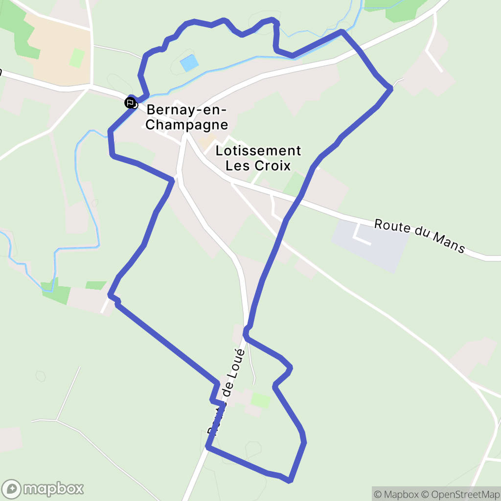 Bernay-Neuvy-en-Champagne : carte du parcours de randonnée - France