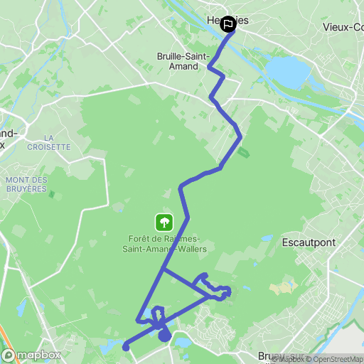 Hergnies : carte du parcours de randonnée - France