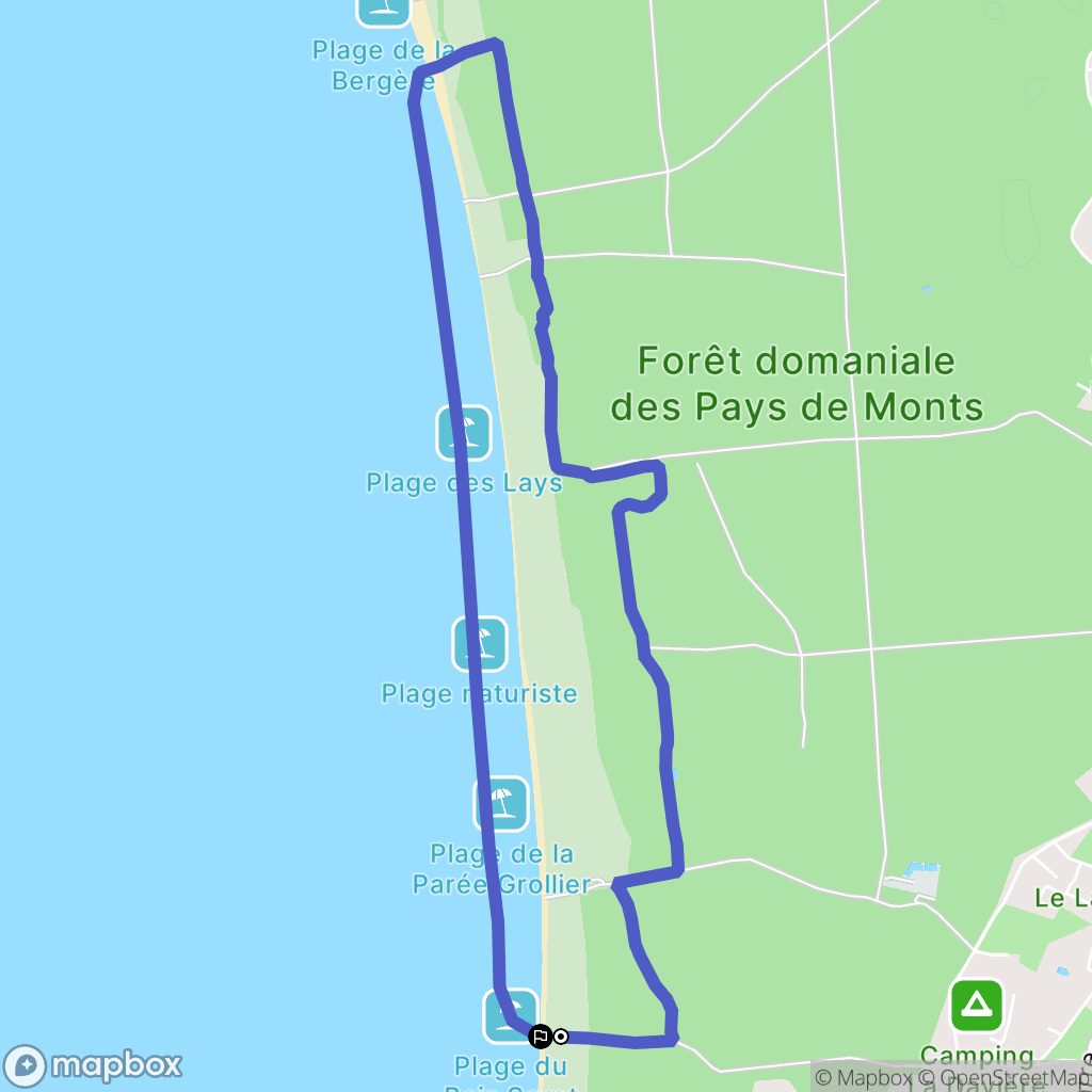 Notre-Dame-de-Monts : carte du parcours de randonnée - France