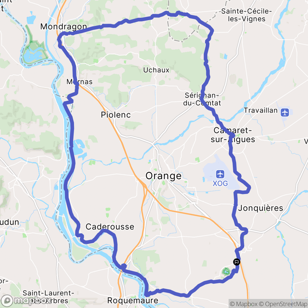 Courthézon : carte du parcours de randonnée - France