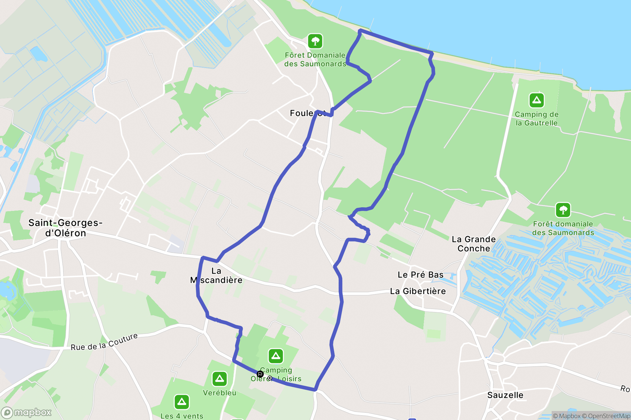 Saint-Georges-d'Oléron : carte du parcours de randonnée - France
