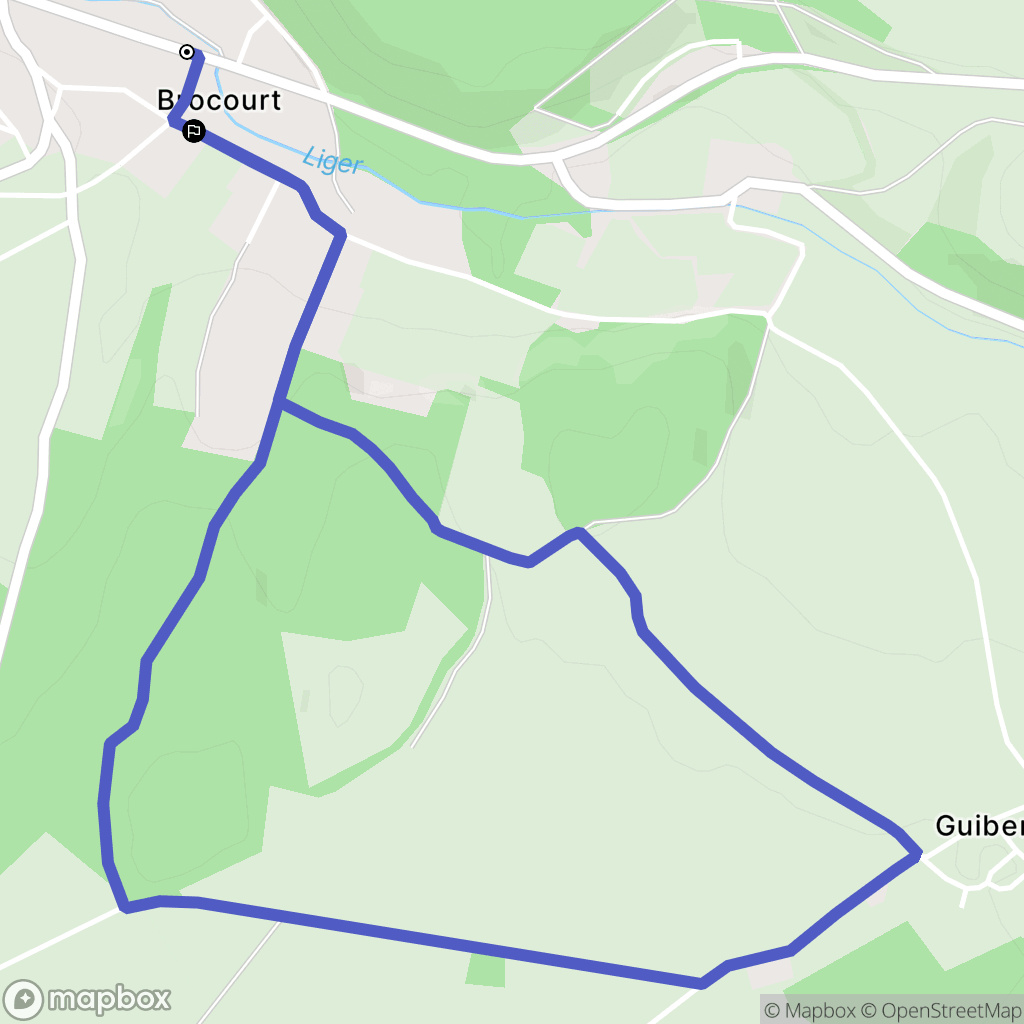 Brocourt : carte du parcours de randonnée - France