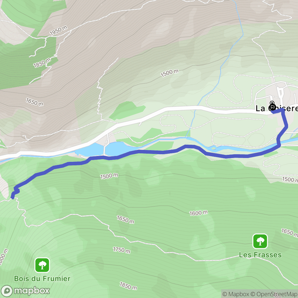 Champagny-en-Vanoise : carte du parcours de randonnée - France