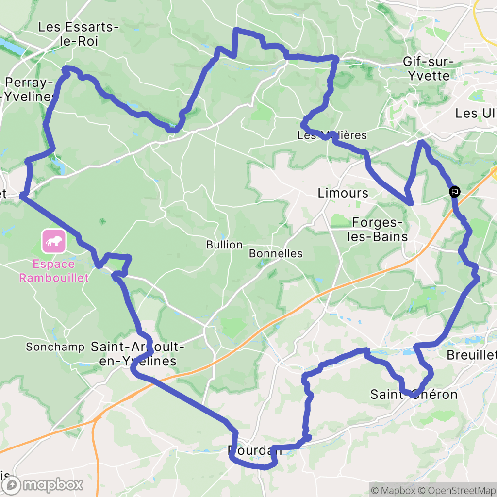 Janvry : carte du parcours de randonnée - France