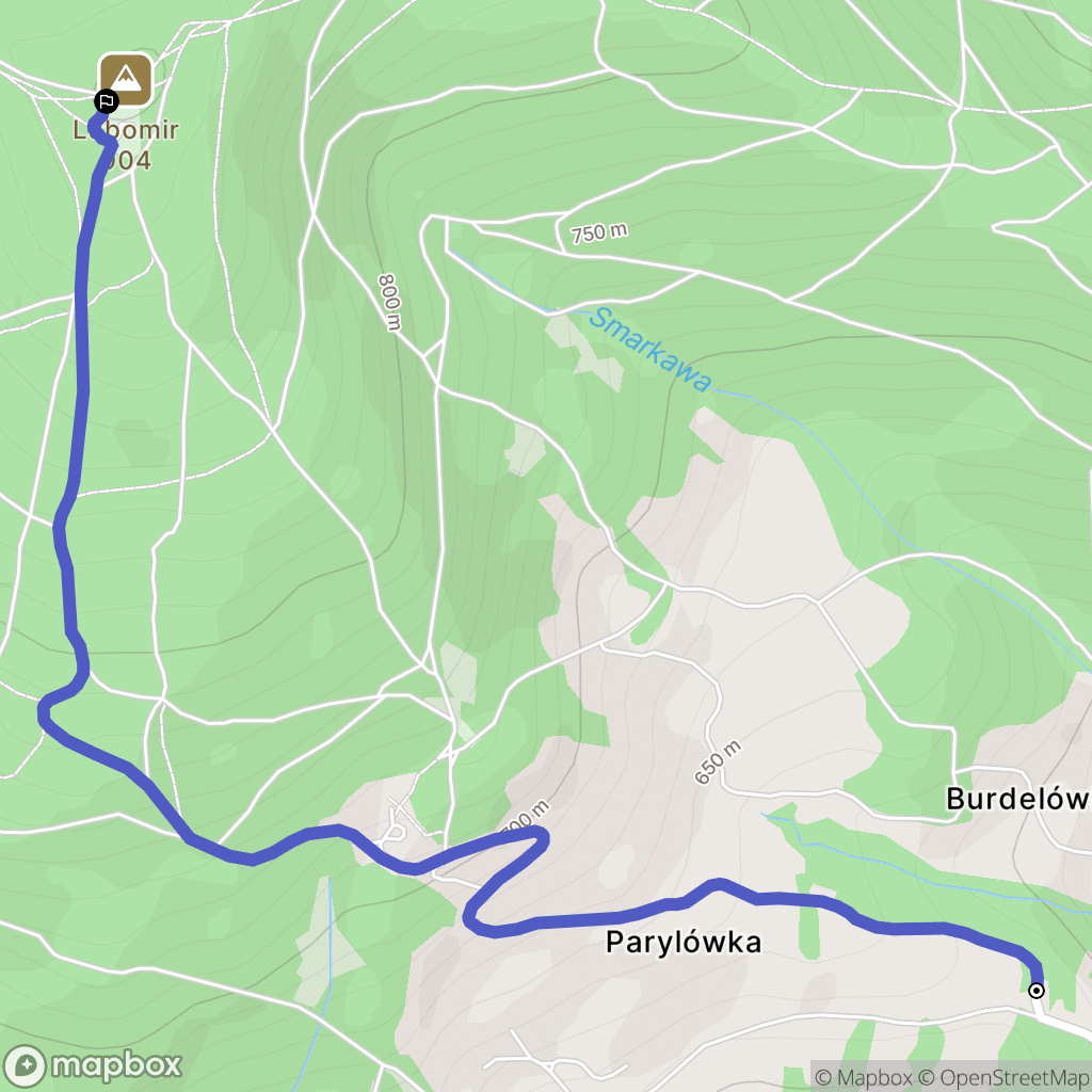 Węglówka: mapa trasy - Poland