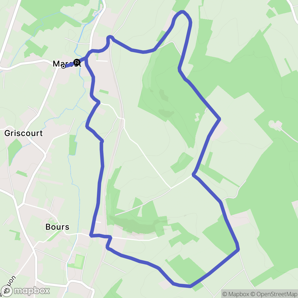 Marest : carte du parcours de randonnée - France
