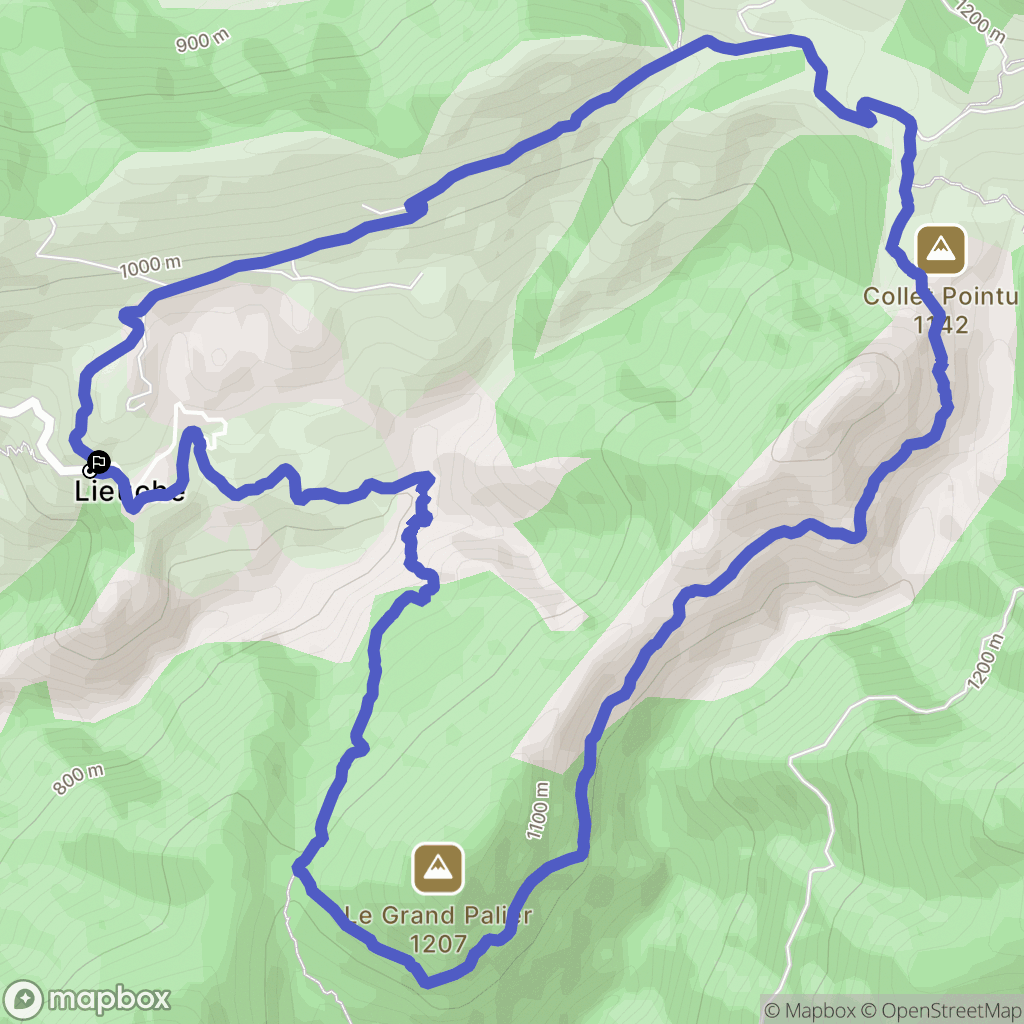 Lieuche : carte du parcours de randonnée - France