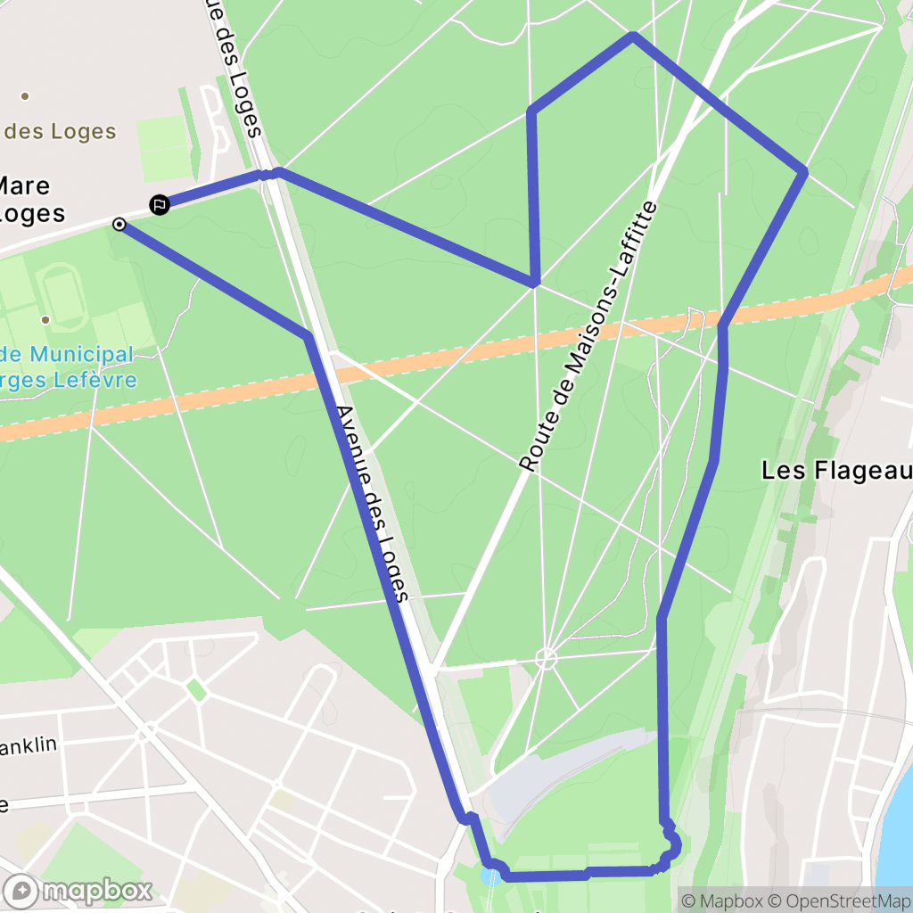 Saint-Germain-en-Laye : carte du parcours de randonnée - France