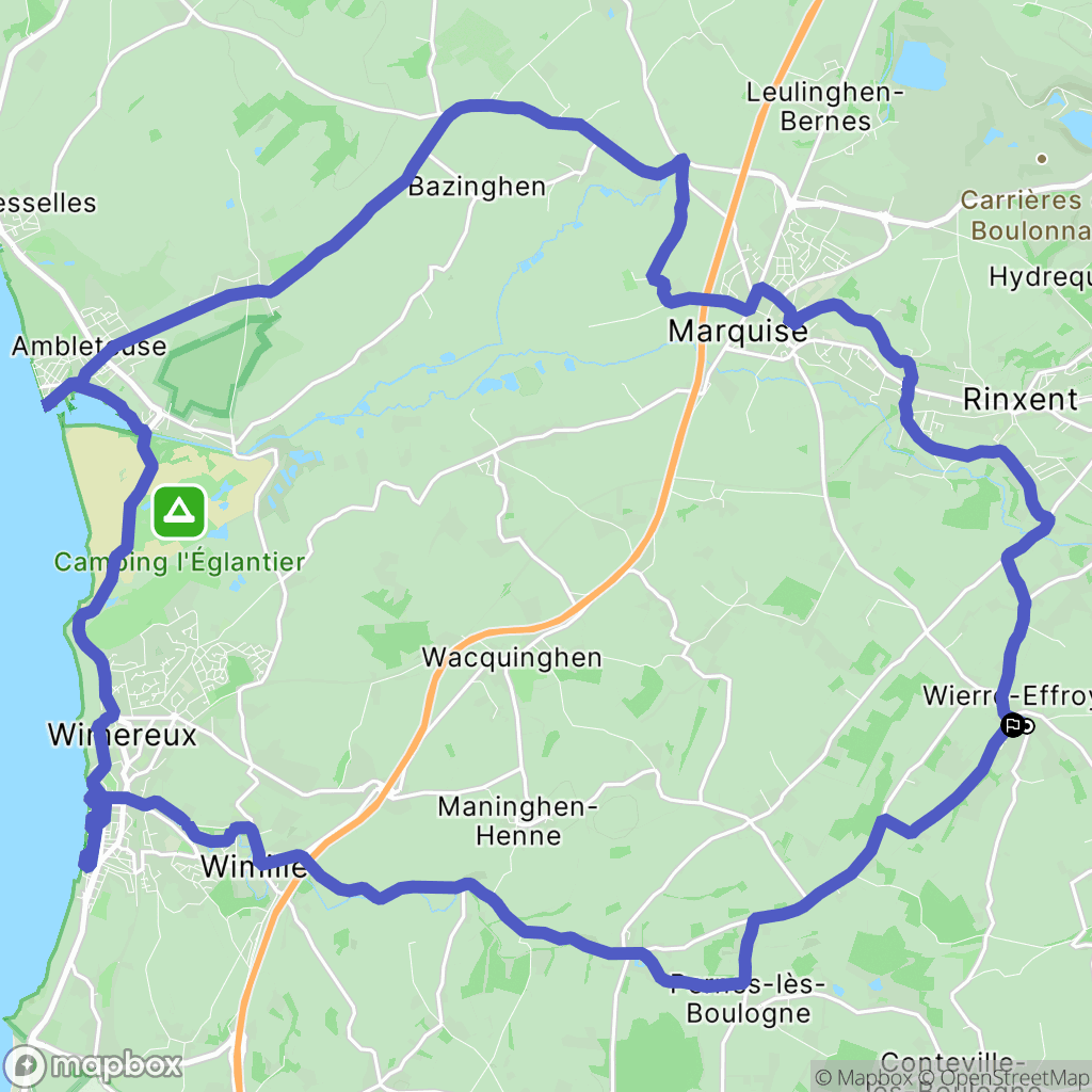 Wierre-Effroy : carte du parcours de randonnée - France