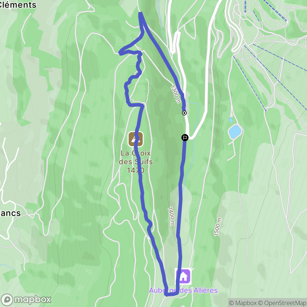 Lans-en-Vercors : carte du parcours de randonnée - France