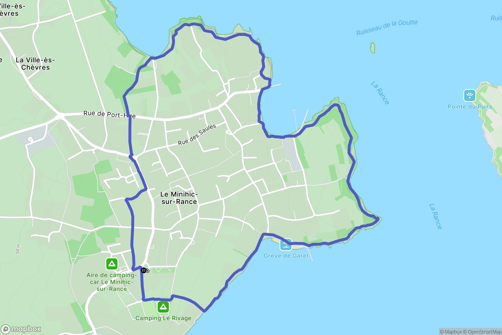Le Minihic-sur-Rance : carte du parcours de randonnée - France